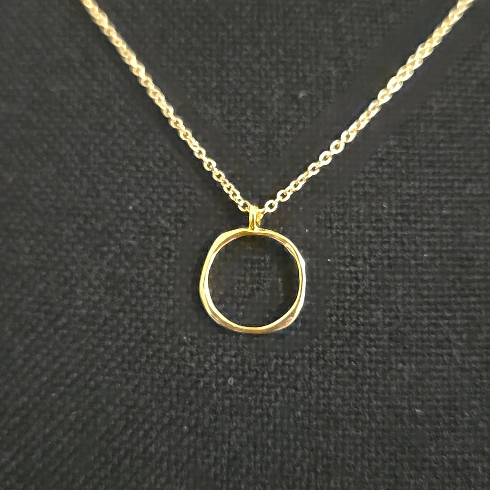 Gorjana Delicate Gold Circle Pendant Necklace - Picture 2 of 9